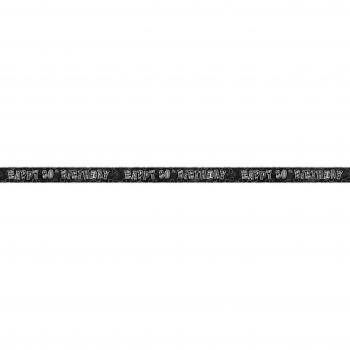 Gleaming 9ft 80th Birthday Party Banner – Black