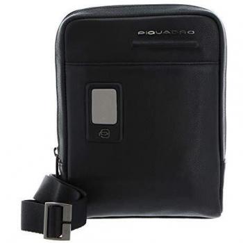 Piquadro Elegant Black Leather Shoulder Bag