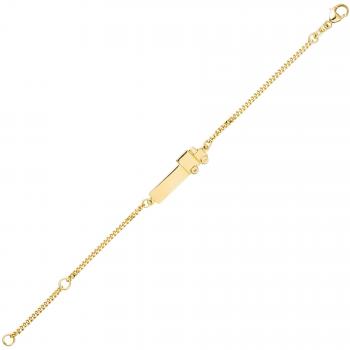 Jobo Damen Schildband Lastwagen LKW 333 Gold Gelbgold 14 cm Gravur ID Armband