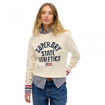 Superdry Beige Intarsien-Pullover für Damen