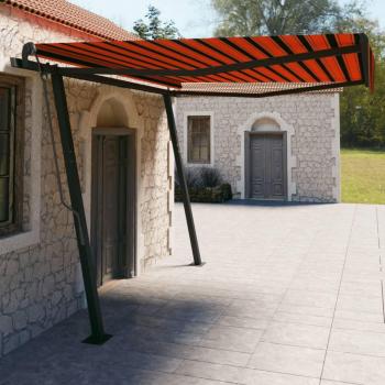 Store extérieur rétractable 4x3m Orange et Marron