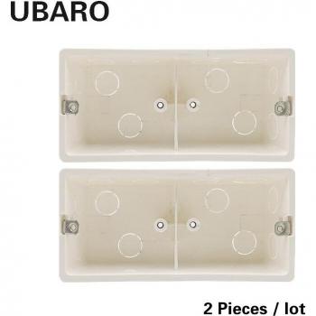 Boîtier de prise 86 mm Type 5CM – commutateur intégré, fond opaque, matière PC, joint blanc, LED mural