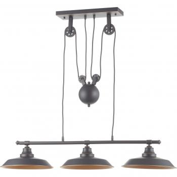Westinghouse lampadario Iron Hill, nero, 3 luci