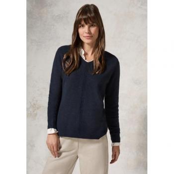 Cecil V‑Neck Pullover mit kuschelweichem Stoff – Petrol-Melange – Damen – Größe M