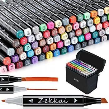 Design‑Studenten‑Markerstifte Set Zekkai 80 Farben TwinTip