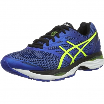 Asics Men’s Gel-Cumulus 18 Performance Trainers in Blue/Yellow Colorway, UK Size 8