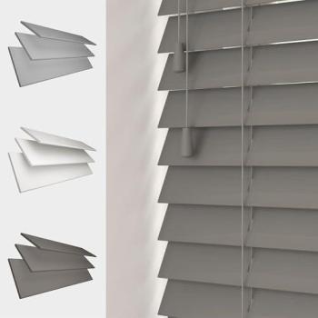 Eclipse Dark Grey Faux Wood Venetian Blind – 105×200 cm