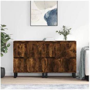 Credenza Legno Multistrato Rovere Fumo 2pz