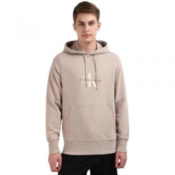 Calvin Klein Jeans Sweatshirt Distressed Monologo J30J326875 Beige Regular Fit M Herren
