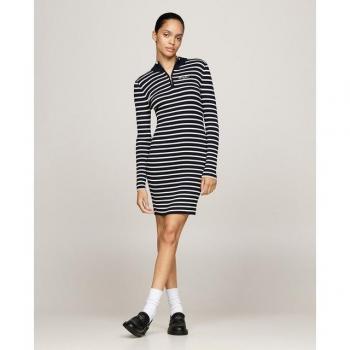Tommy Jeans Strickkleid DW0DW19836 Dunkelblau Slim Fit