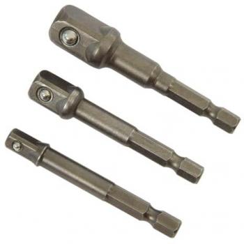 Set de 3 adaptateurs porte-douilles – ¼, ⅜, ½ pouces – compatibilité multi-outil