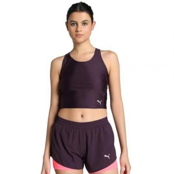 Camiseta de Tirantes Puma Run Ultraform Crop para mujer en color morado