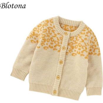 Long Sleeve Leopard Print Cardigan for Babies 3-24M