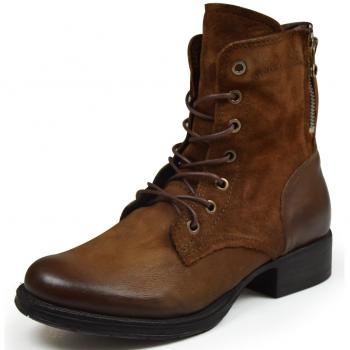 Studiomoda Olip 185630 Damen Combat Boots Schnür Stiefel Brandy/Toscano
