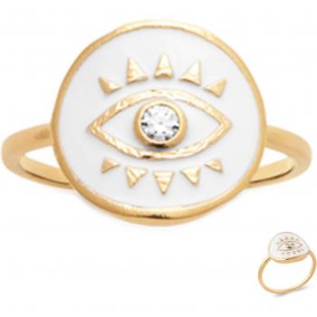 Elegant Cleopatra Eye Ring in Gold Plating