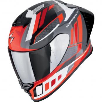 Scorpion Casco Integral Air Vital EXO‑R1 Evo II: Negro con Detalles Grises y Rojos