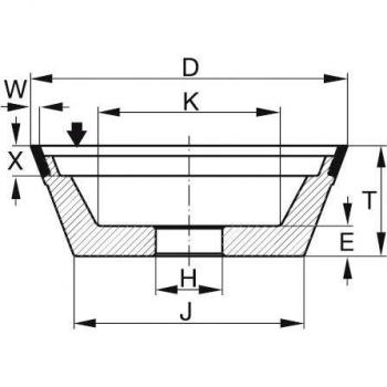 Tyrolit Diamant-Schleiftopf D126, 100x35x20 mm