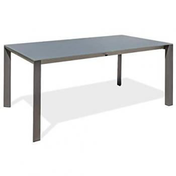 PARIS GARDEN Table de jardin avec rallonge en HPL effet bois