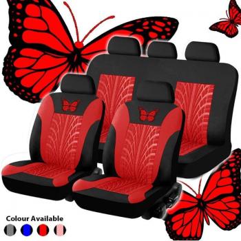 Housses de siège voiture universelles, 9 pièces, motif papillon, Q9QD