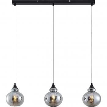 Silver metallic 3-bulb hanging light Temari from Lindby, vintage, dimmable