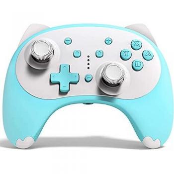 KINGEAR Gamepad für Nintendo Switch/Switch Lite, Drahtloser Controller mit Katzenmotiv