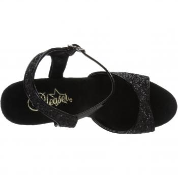Pleaser FLAMINGO-810LG Sandale, Black Glitter/Black Glitter, 40 EU