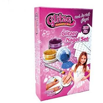 Glitza Nagel Set mit Transfer Tattoos und Glitzer