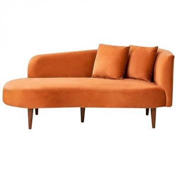 Chaise Longue Chaumont en Velours Orange