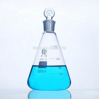 50ml-1000ml Borosilicate Erlenmeyer Flask with #19 #24 #29 Ground-in Stopper