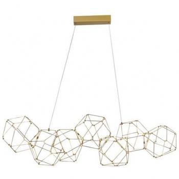 NEBULA LED Pendelleuchte Gold 33,6W Warmweiß 108x32x120cm von Nova Luce