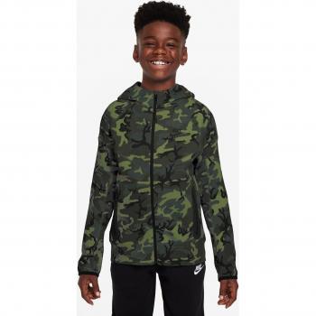 Sudadera con capucha y cremallera completa de camuflaje Nike para niños