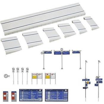 Set d'accessoires de gare moderne H0 120202 pour le modélisme ferroviaire avec Faller