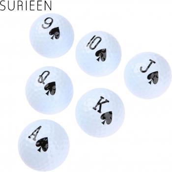 SURIEEN Poker Pattern Golf Practice Balls (6 Pcs)