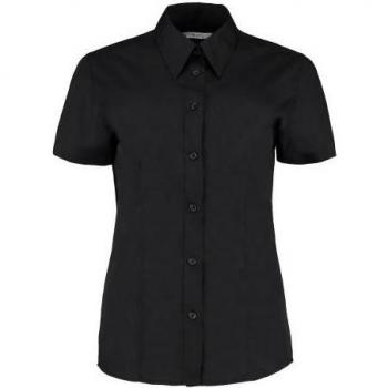 Damen Kurzarmbluse Workforce von Kustom Kit in Schwarz