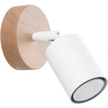 Foco individual Sollux Verdo madera y blanco 1x GU10