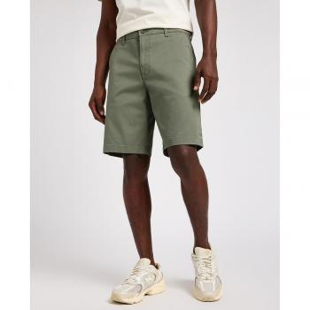 Short in tessuto chino da uomo color olive