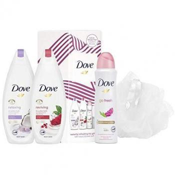 Dove Radiantly Refreshing Trio Gift set with Luxury Shower Puff