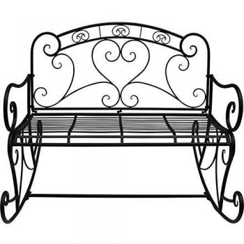 Gartenbank Schaukelstuhl Metall schwarz