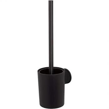Brosse de toilette Tiger Tune avec support sans perçage, Métal noir brossé