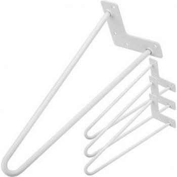 Pies para muebles de acero 41 cm en blanco 4 piezas