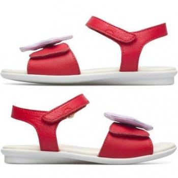Pédicures Twins‑K800448 – Sandale en cuir rouge (Fille)