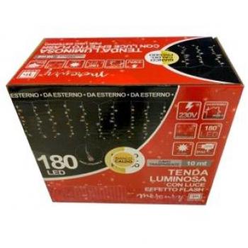 BrillArt 10 mt – Tenda Natalizia 180 LED Bianche