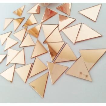 100pcs Triangular Real Glass Mirror Mosaic Tiles for Crafts