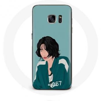 Samsung Galaxy S7 Edge Hülle Squid Game Kang Sae Byeok Fanart Design
