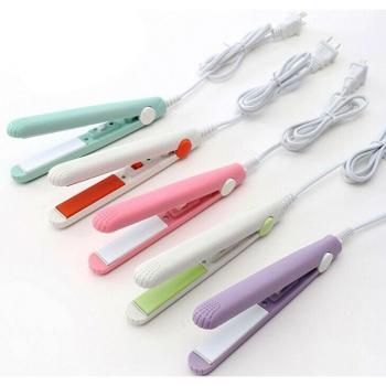Blue Mini Travel Hair Straightener with EU Adapter