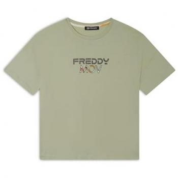T-Shirt Freddy Cropped Sage per Donna