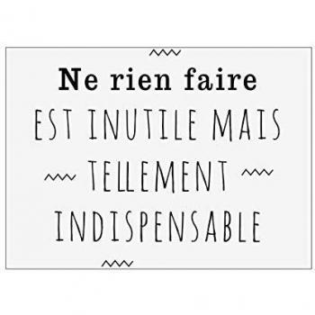 Autocollant Texte Rien Faire 30 x 40 cm