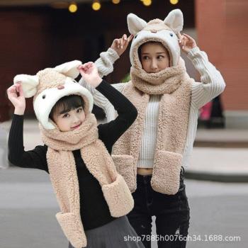 Sombrero de Navidad con Bufanda para Niñas