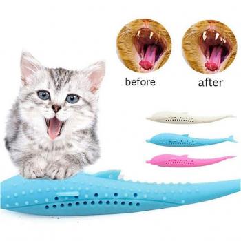 Mint Fish Toothbrush for Cats