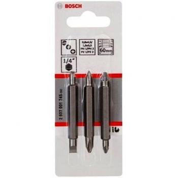 Kit d’embouts de tournevis doubles PH1/PZ1 (S 0,6×4,5 mm) + PH2/PZ (S 1,0×5,5 mm) – 3 pièces